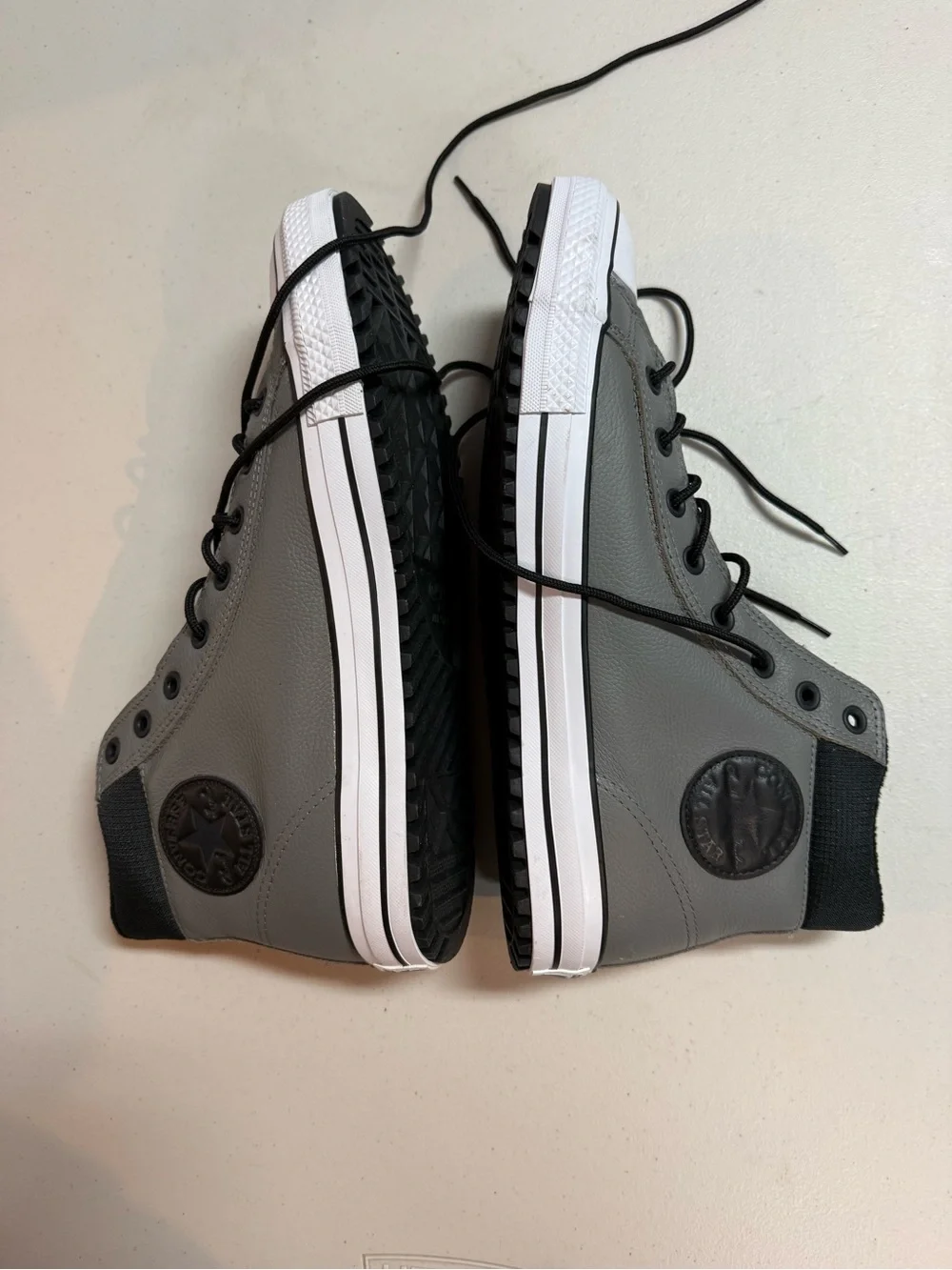 Converse Gray and Black High-Top Boots
